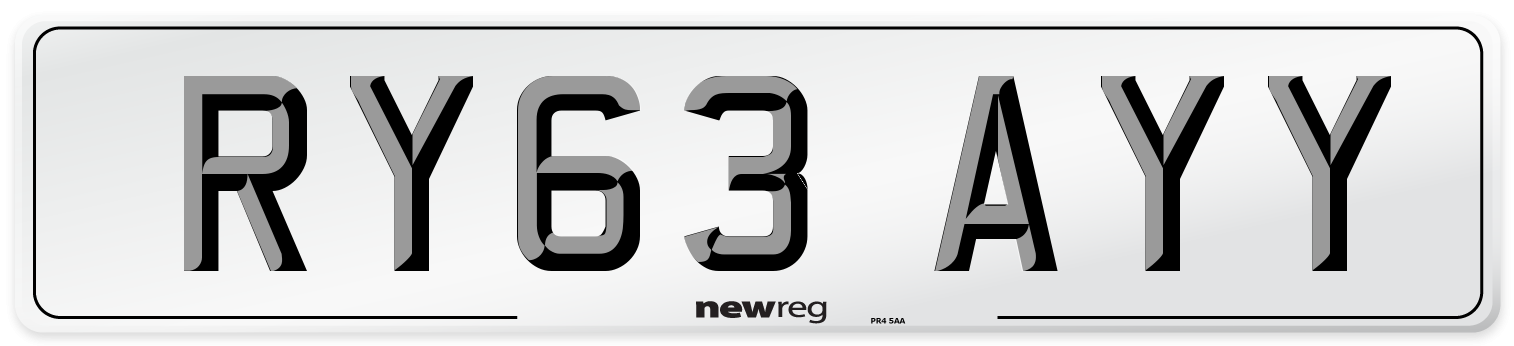 RY63 AYY Number Plate from New Reg